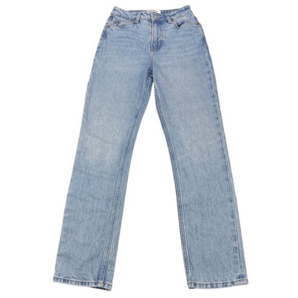Reformation Liza Ultra High Rise Slim Straight Jeans Malta Blue Women's Size 24 - Picture 2 of 6